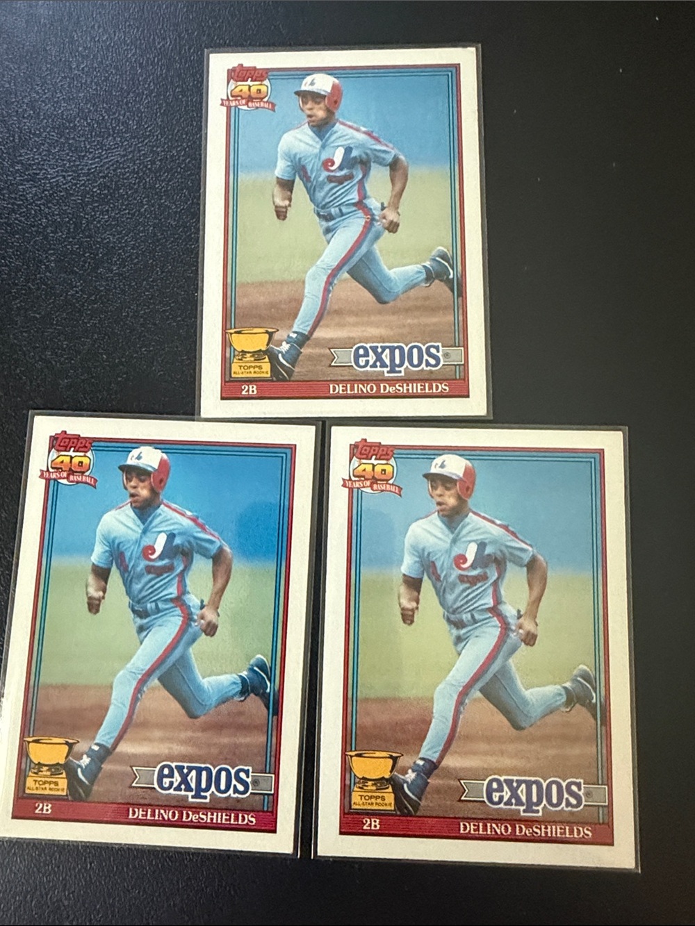 ‘91 Topps Delino DeShields  Card Trio -